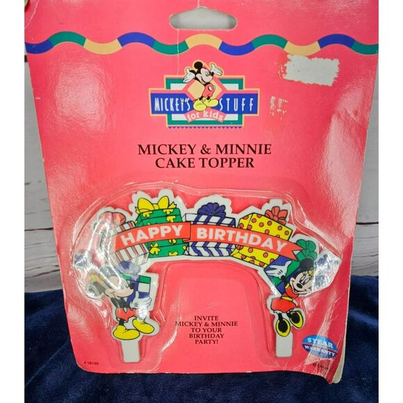 Vintage Mickey`s Stuff For Kids Mickey & Minnie Plastic‎ Birthday Cake Topper - Picture 1 of 8